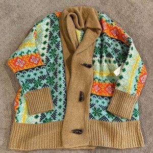 Anthropologie Carlatta Toggle Shawl Collar Oversized Sweater XS/S NWT
